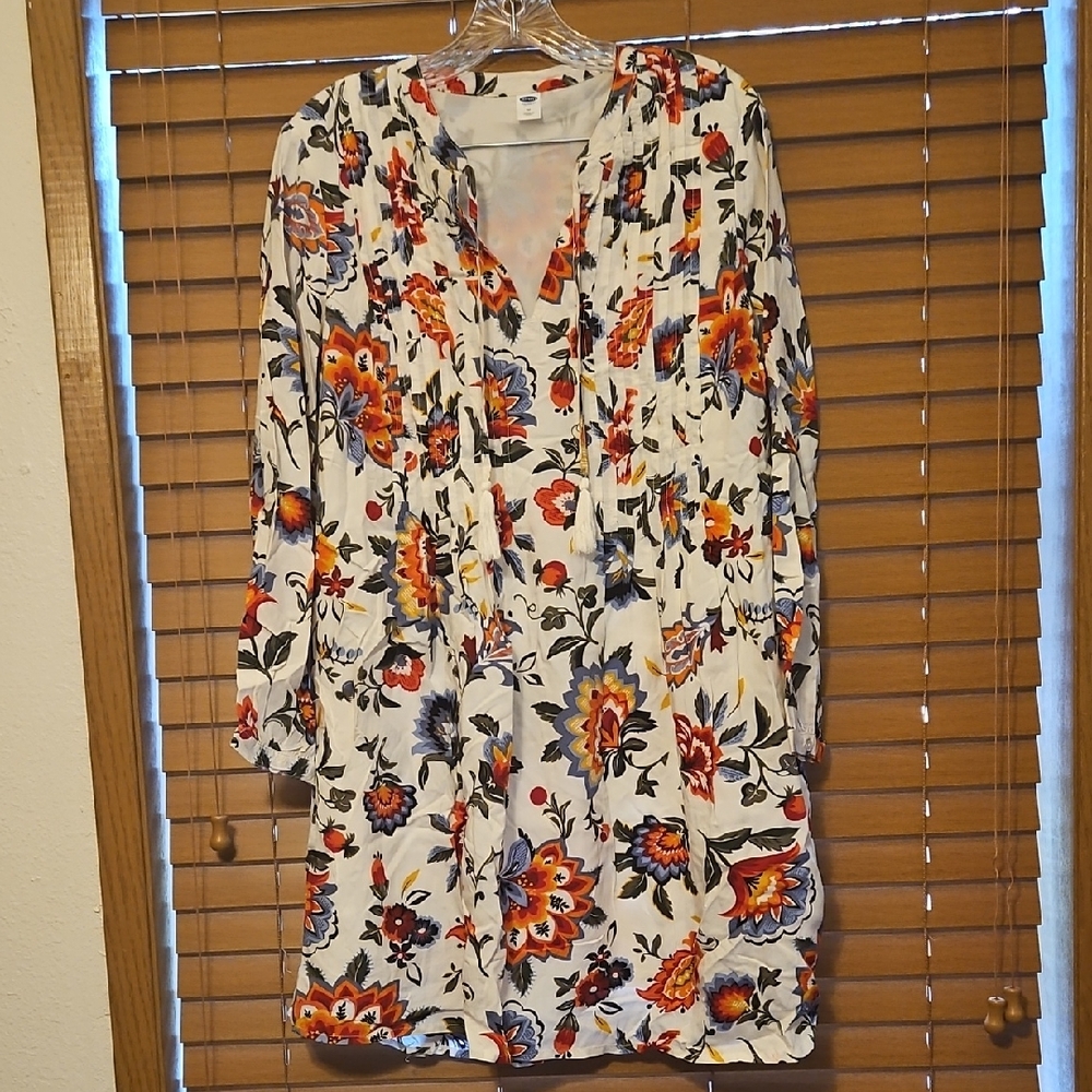 Beautiful Multicolor Floral Long Sleeve Dress